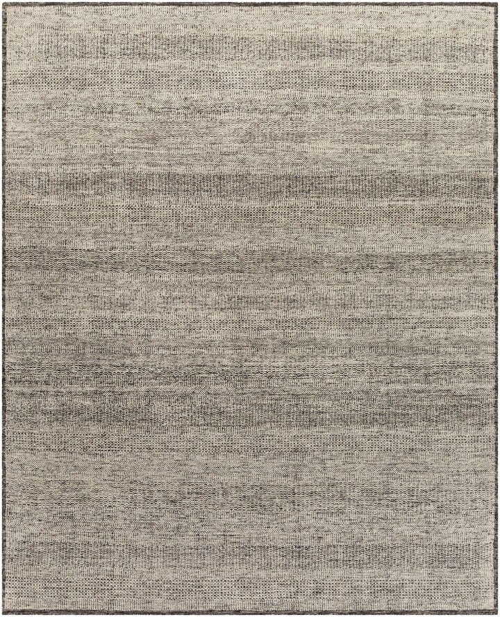 Balaclava Beige And Black Modern Style Hand Knotted Area Rug