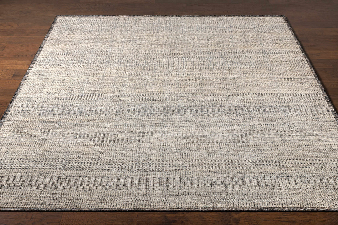 Balaclava Beige And Black Modern Style Hand Knotted Area Rug