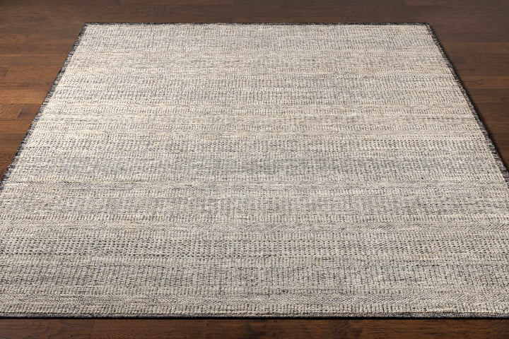 Balaclava Beige And Black Modern Style Hand Knotted Area Rug