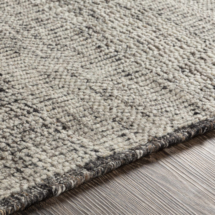 Balaclava Beige And Black Modern Style Hand Knotted Area Rug