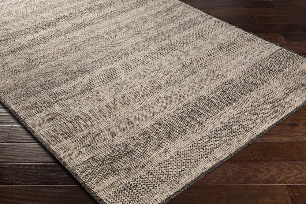 Balaclava Beige And Black Modern Style Hand Knotted Area Rug - The Rug Decor