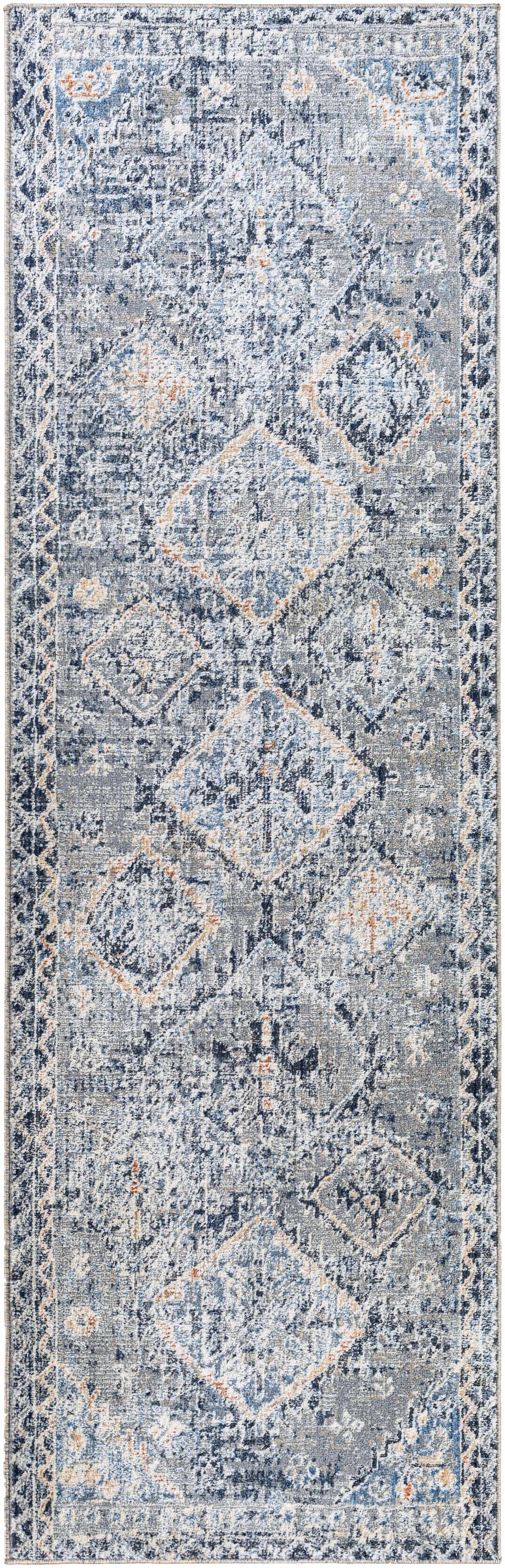 Balamban Gray And Blue Traditional Style Area Rug
