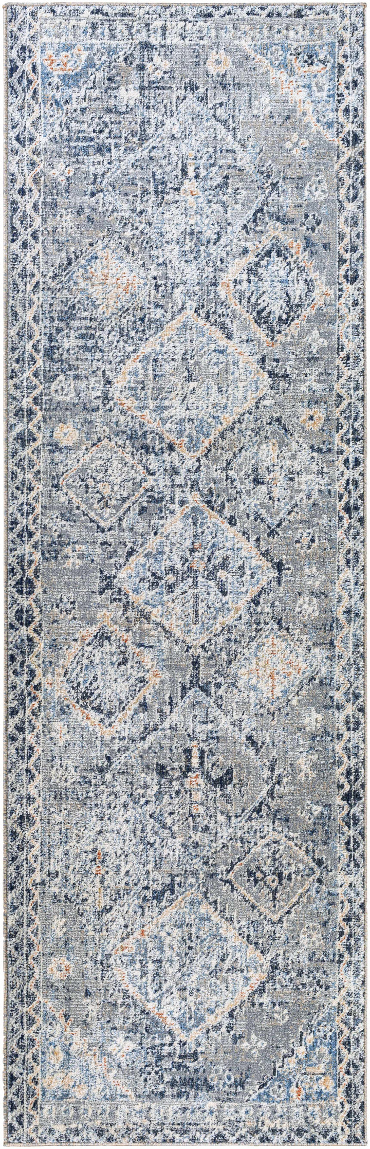Balamban Gray And Blue Traditional Style Area Rug