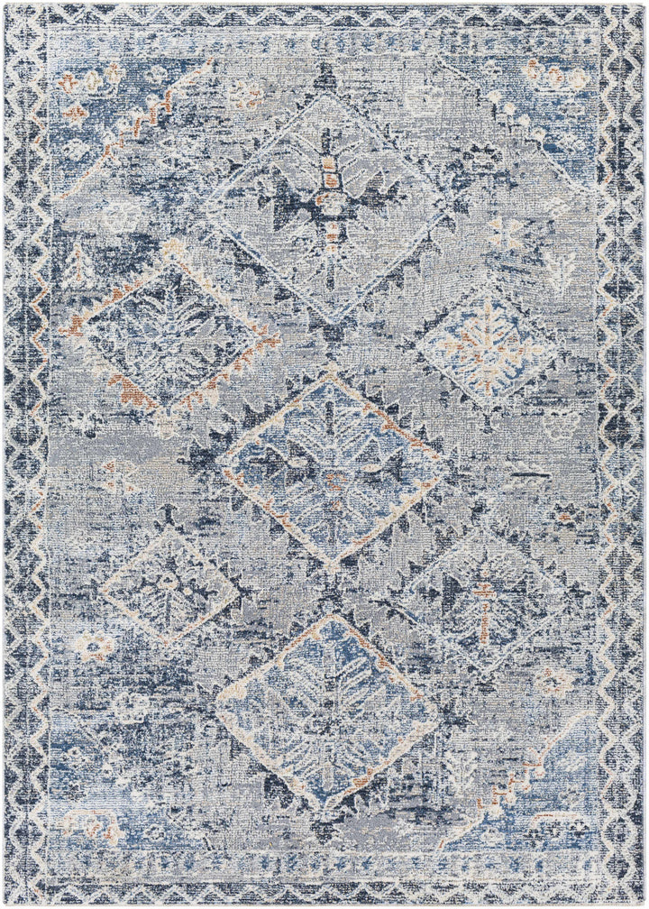 Balamban Gray And Blue Traditional Style Area Rug