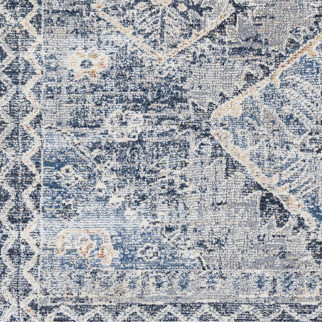 Balamban Gray And Blue Traditional Style Area Rug