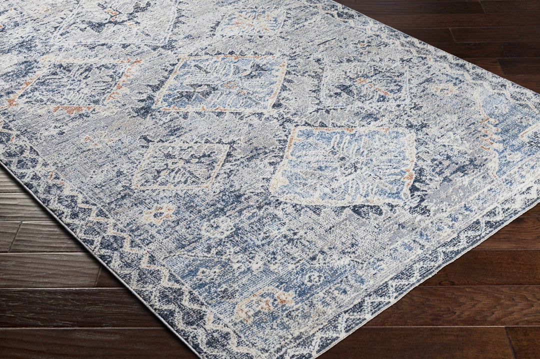 Balamban Gray And Blue Traditional Style Area Rug - The Rug Decor