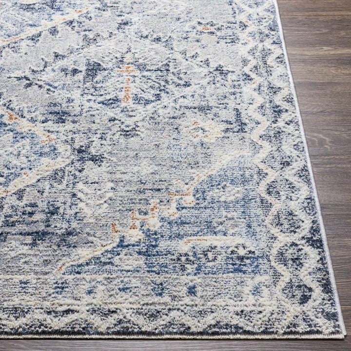 Balamban Gray And Blue Traditional Style Area Rug - The Rug Decor