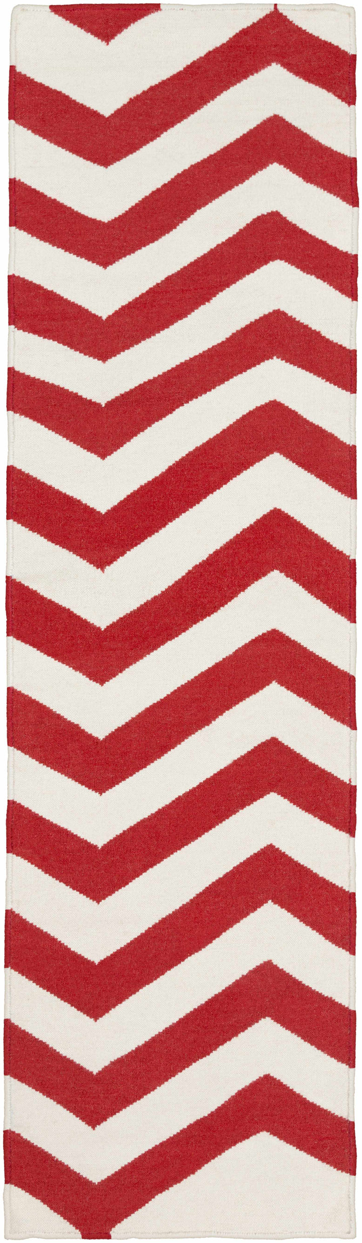 Baldwin Contemporary Geometrical Red And White Hand Woven Area Rug