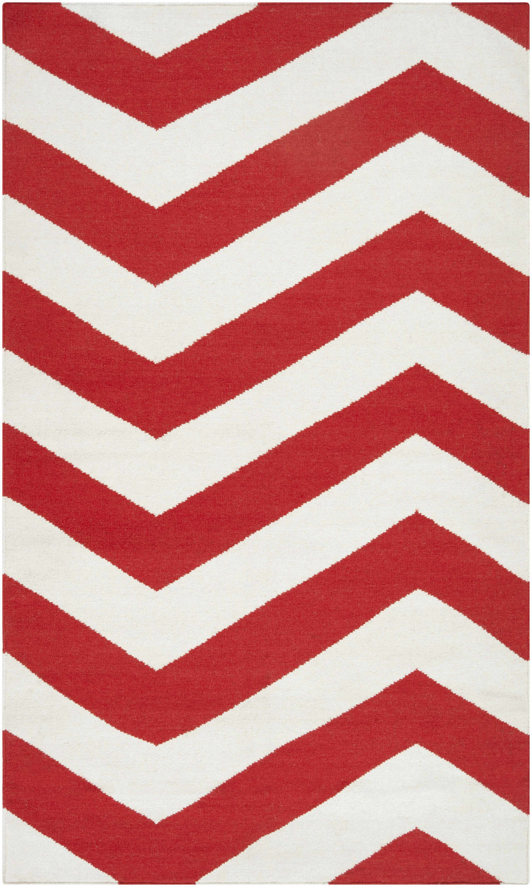 Baldwin Contemporary Geometrical Red And White Hand Woven Area Rug