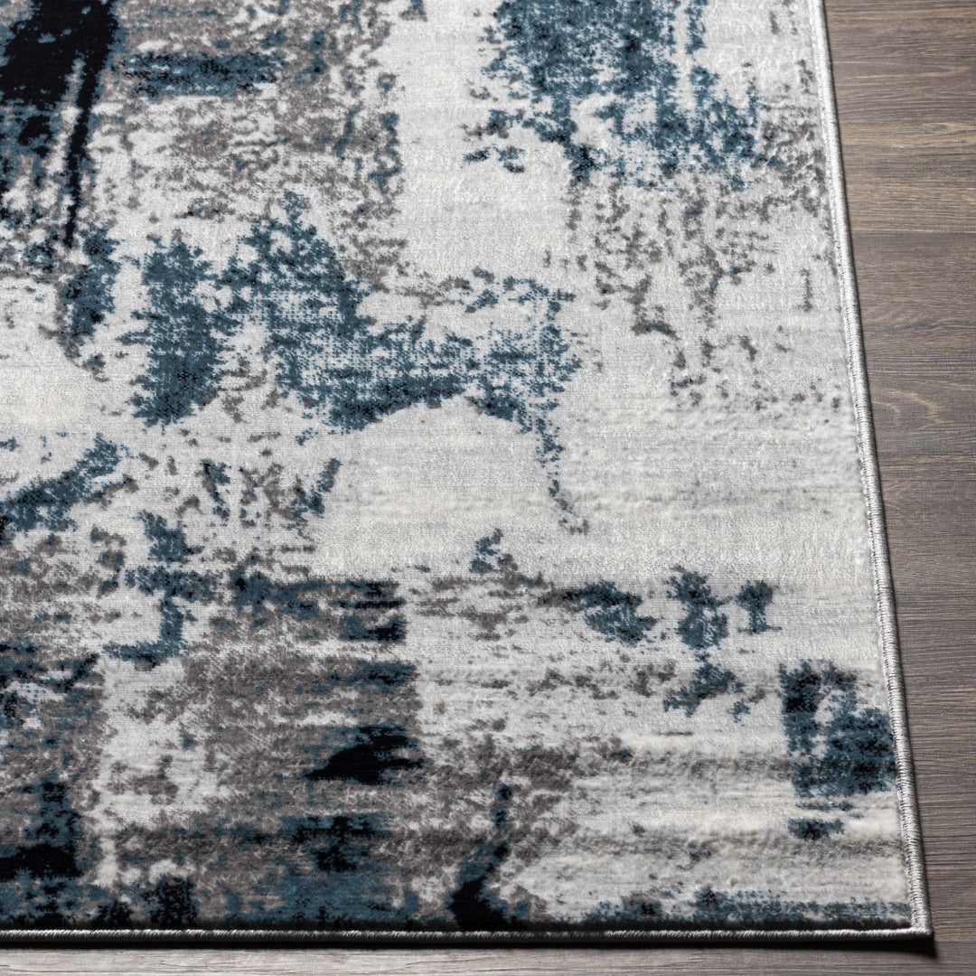 Baldwyn Blue And Ivory Modern Abstract Design Area Rug - The Rug Decor