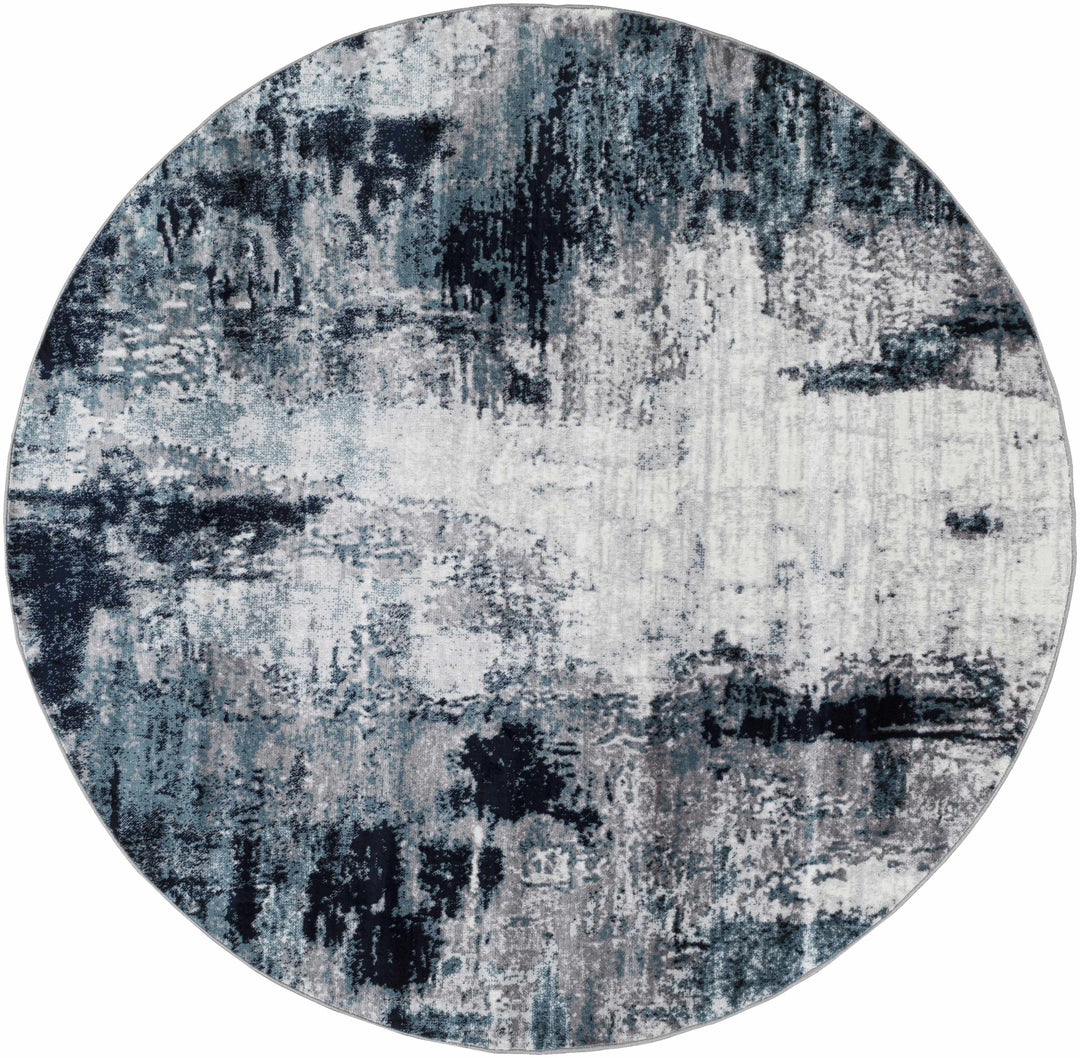 Baldwyn Blue And Ivory Modern Abstract Design Area Rug - The Rug Decor
