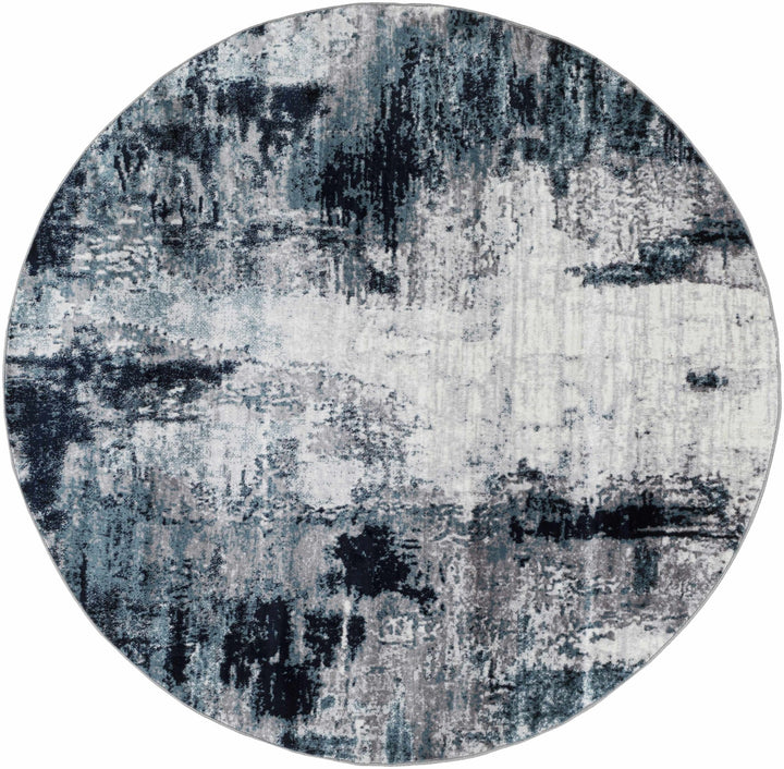 Baldwyn Blue And Ivory Modern Abstract Design Area Rug - The Rug Decor