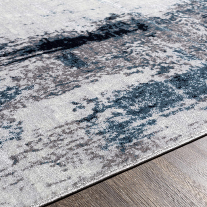 Baldwyn Blue And Ivory Modern Abstract Design Area Rug - The Rug Decor