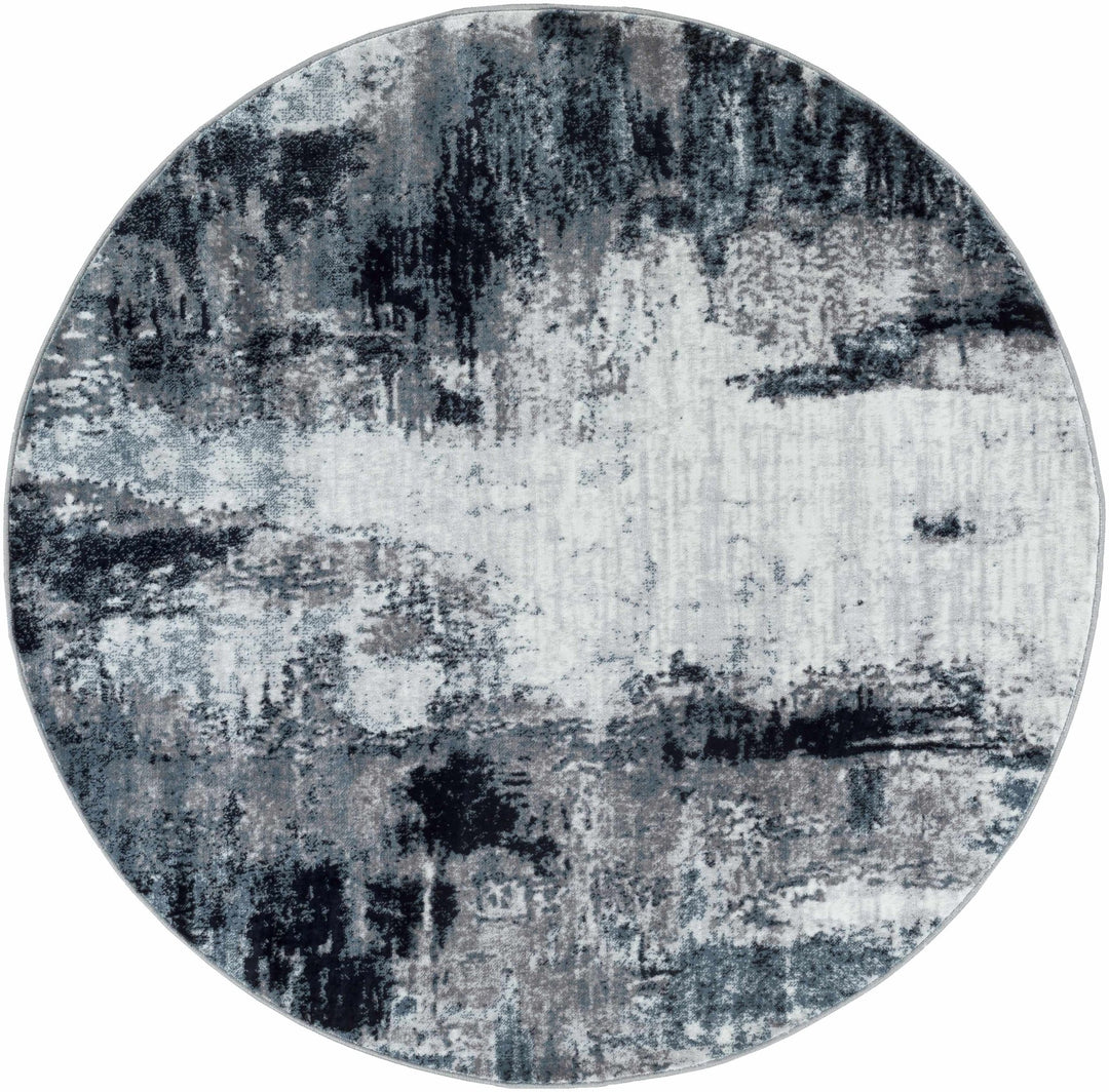 Baldwyn Blue And Ivory Modern Abstract Design Area Rug - The Rug Decor