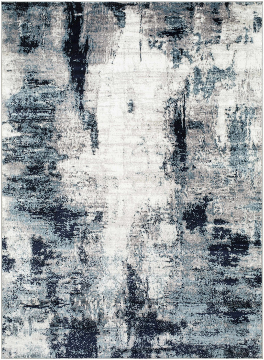 Baldwyn Blue And Ivory Modern Abstract Design Area Rug - The Rug Decor