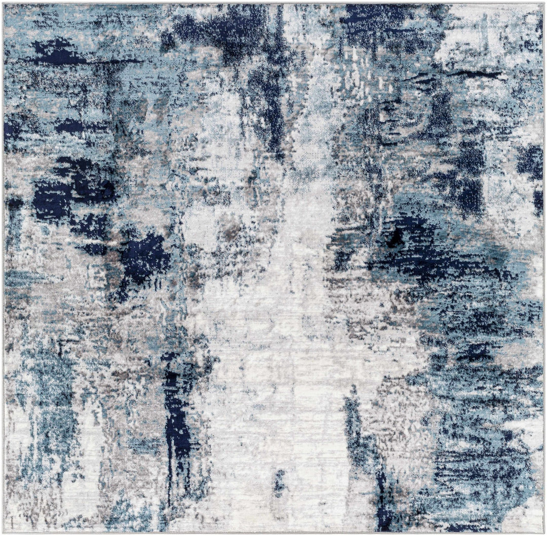 Baldwyn Blue And Ivory Modern Abstract Design Area Rug - The Rug Decor