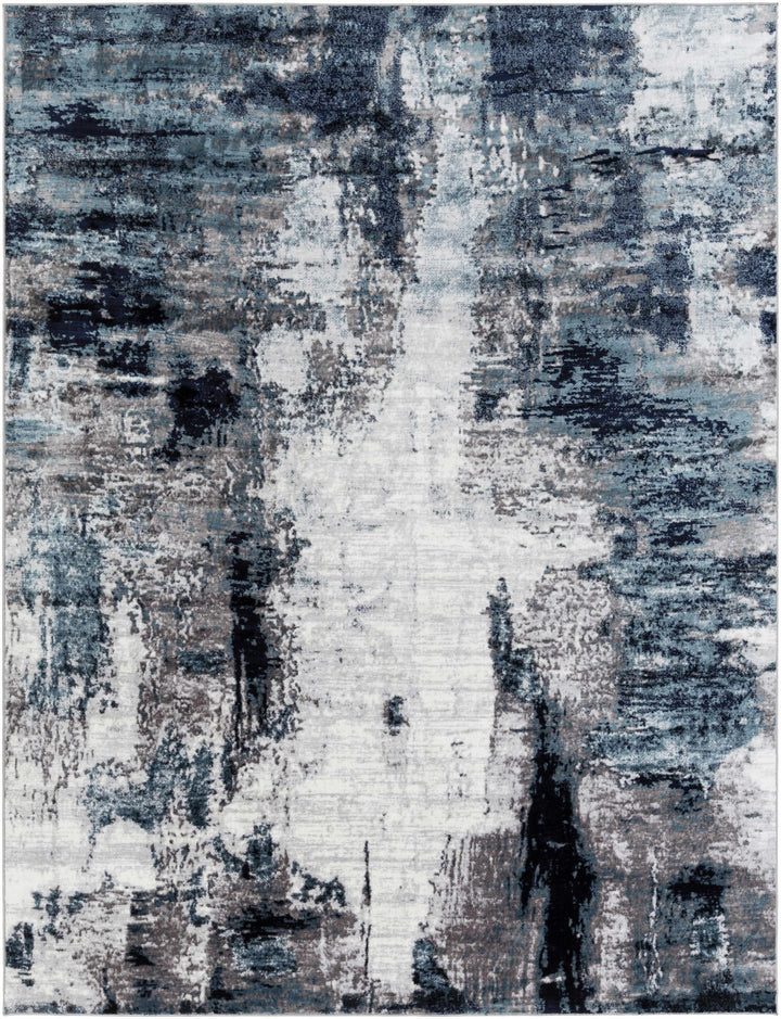 Baldwyn Blue And Ivory Modern Abstract Design Area Rug - The Rug Decor