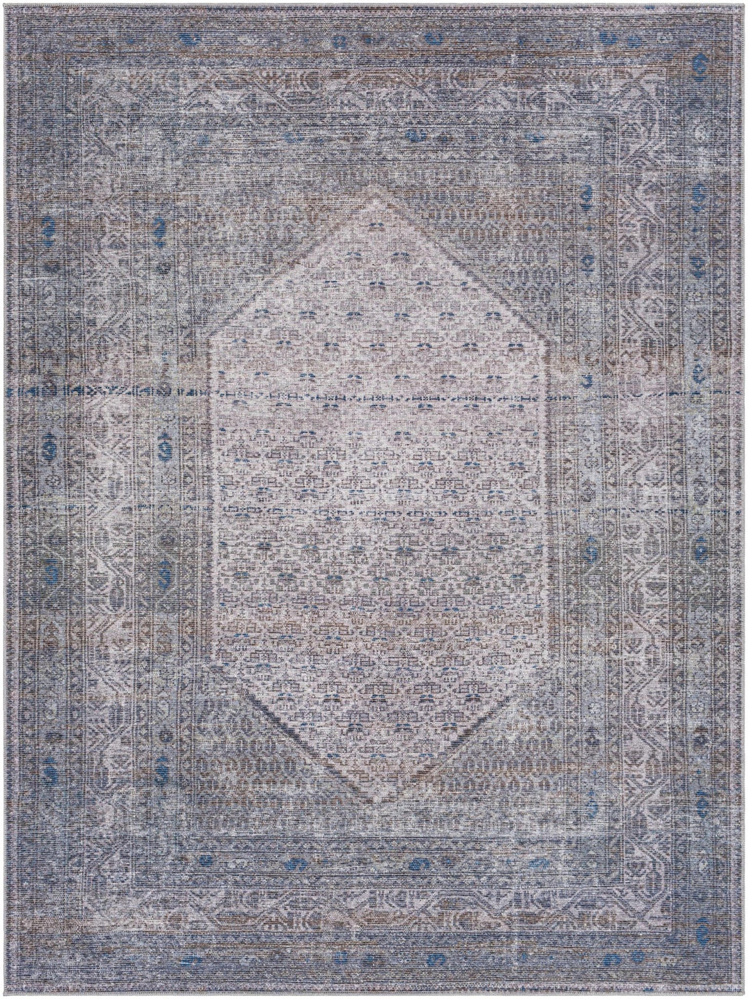 Ballinasloe Traditional Gray Washable Rug - The Rug Decor