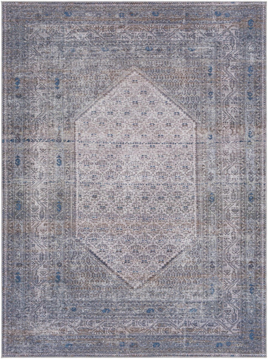Ballinasloe Traditional Gray Washable Rug - The Rug Decor