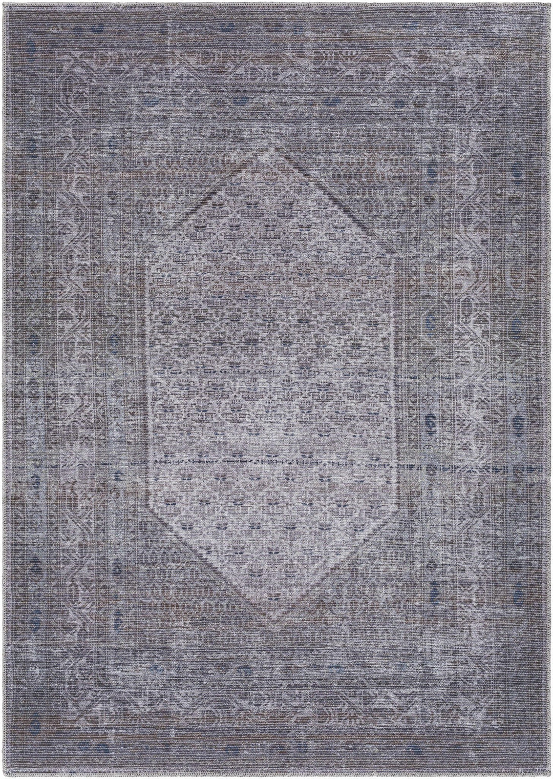 Ballinasloe Traditional Gray Washable Rug - The Rug Decor