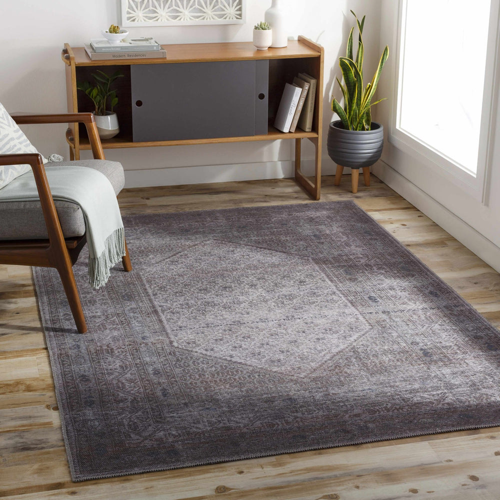 Ballinasloe Traditional Gray Washable Rug - The Rug Decor