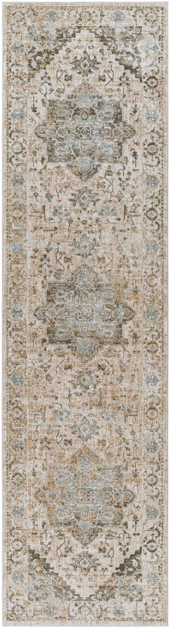 Ballisodare Traditional Medallion Design Brown And Beige Rug - The Rug Decor