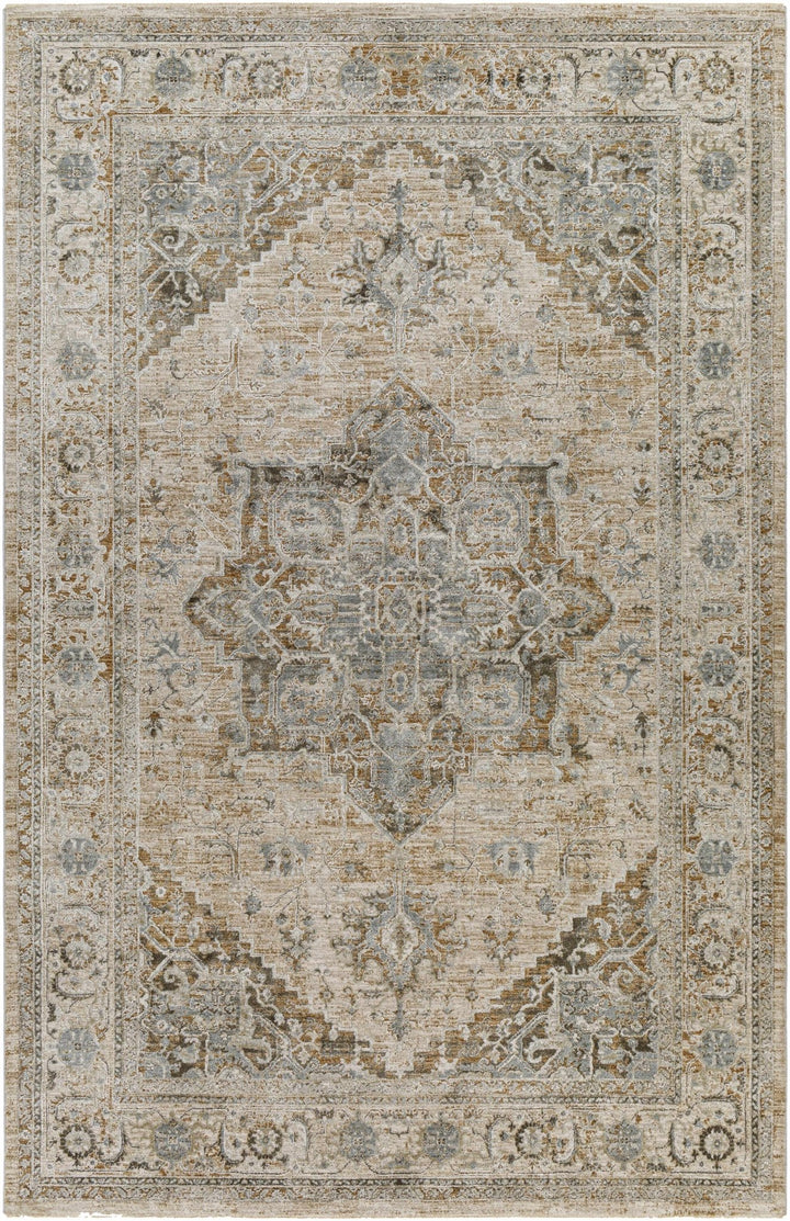 Ballisodare Traditional Medallion Design Brown And Beige Rug - The Rug Decor