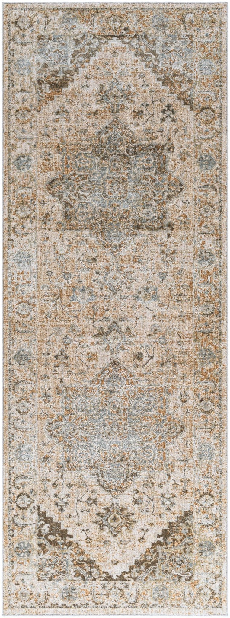Ballisodare Traditional Medallion Design Brown And Beige Rug - The Rug Decor
