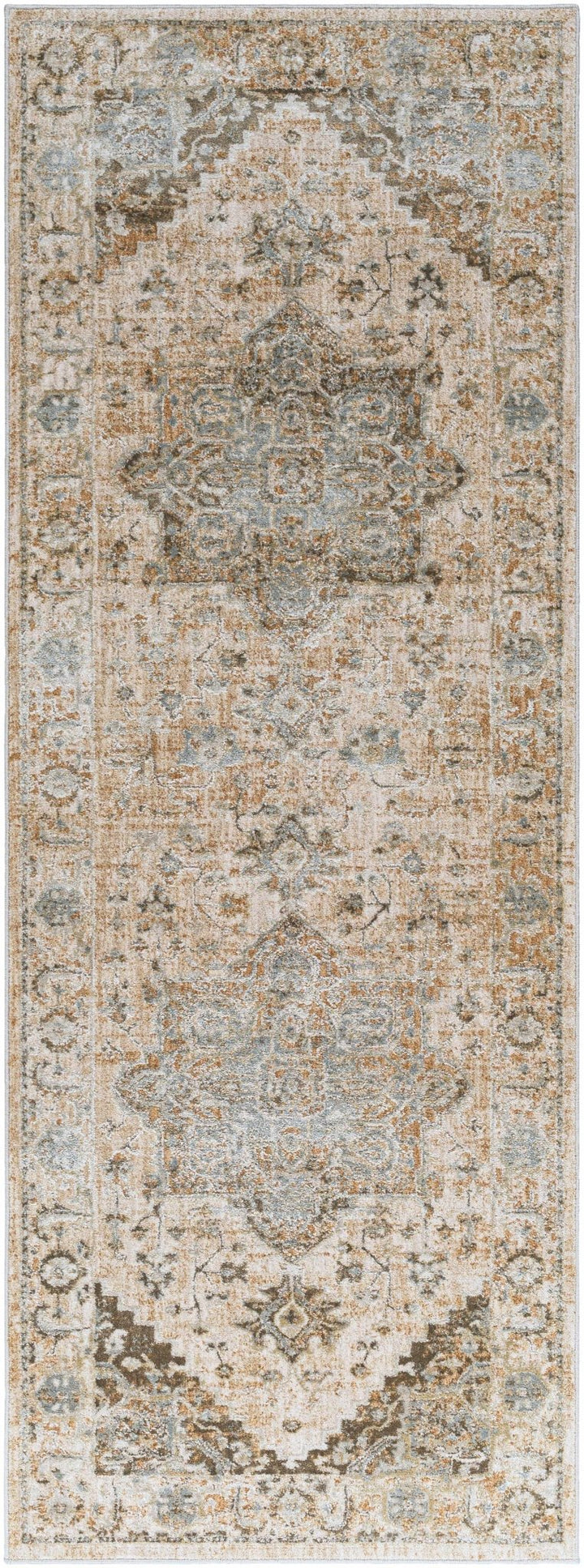 Ballisodare Traditional Medallion Design Brown And Beige Rug - The Rug Decor