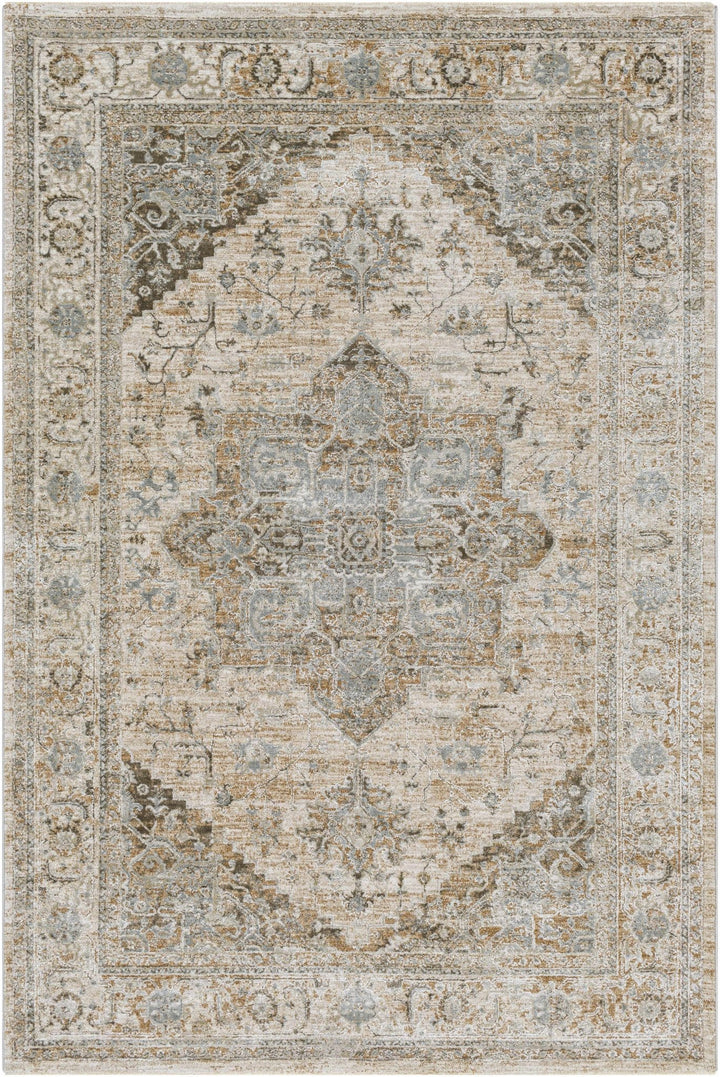 Ballisodare Traditional Medallion Design Brown And Beige Rug - The Rug Decor