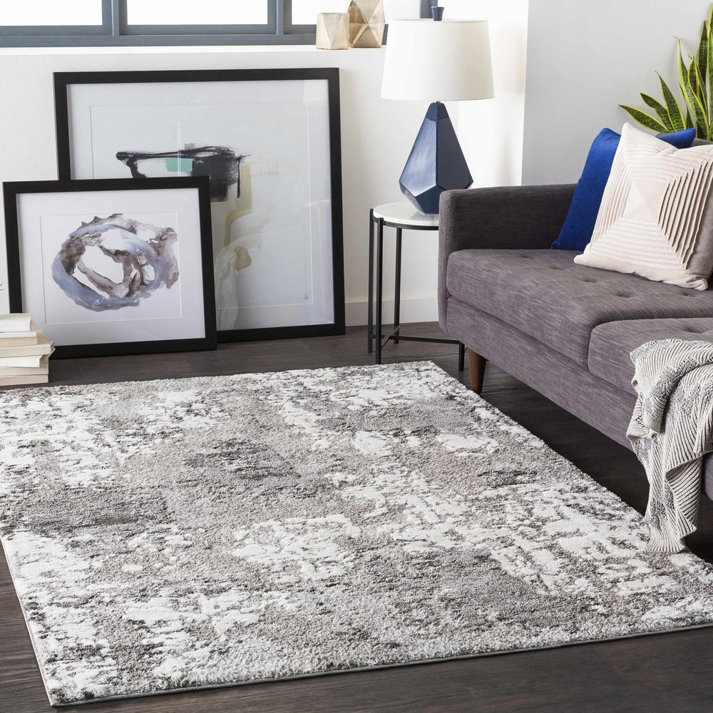 Balmat Modern Abstract Design Ivory And Gray Area Rug - The Rug Decor