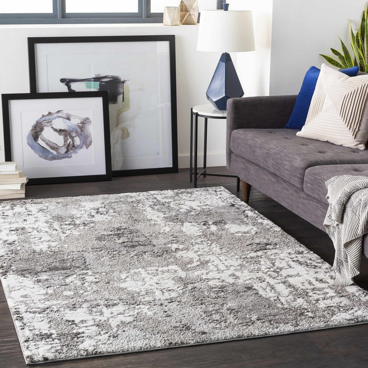 Balmat Modern Abstract Design Ivory And Gray Area Rug - The Rug Decor