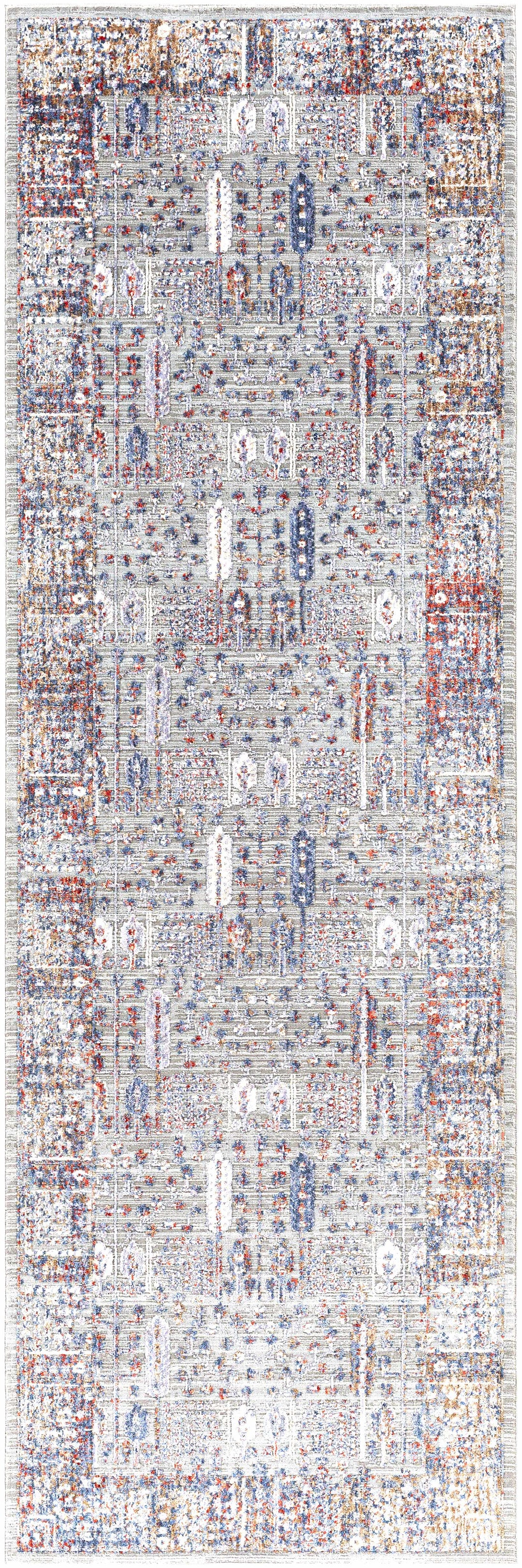 Balmullo Gray And Blue Traditional Style Area Rug