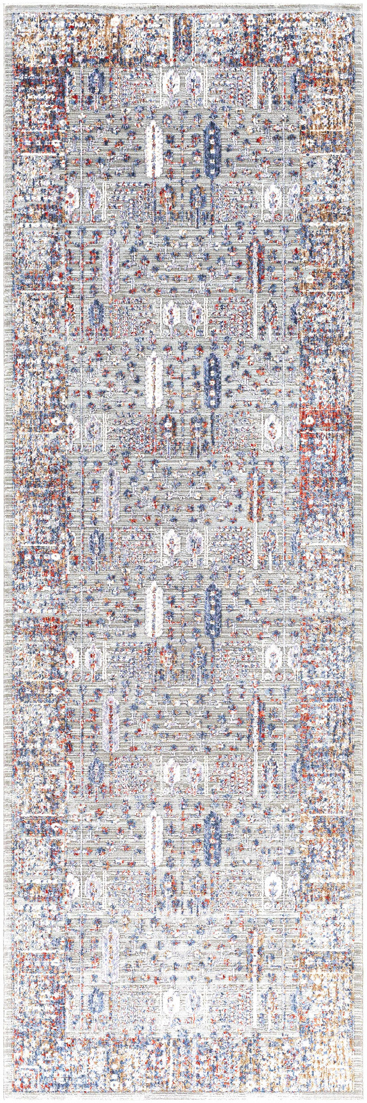 Balmullo Gray And Blue Traditional Style Area Rug