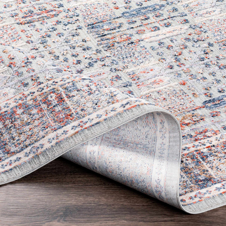Balmullo Gray And Blue Traditional Style Area Rug