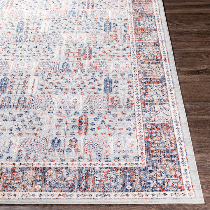 Balmullo Gray And Blue Traditional Style Area Rug