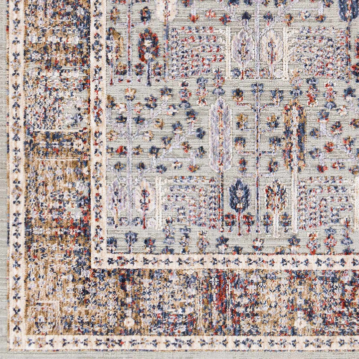 Balmullo Gray And Blue Traditional Style Area Rug