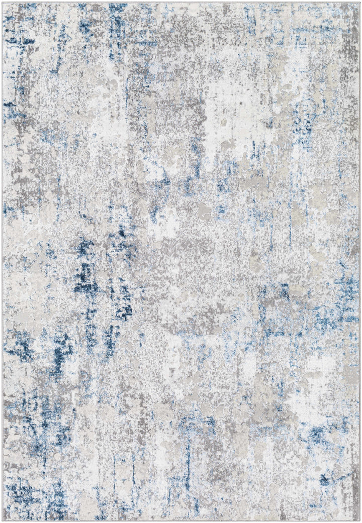 Balranald Gray And Blue Modern Abstract Design Area Rug