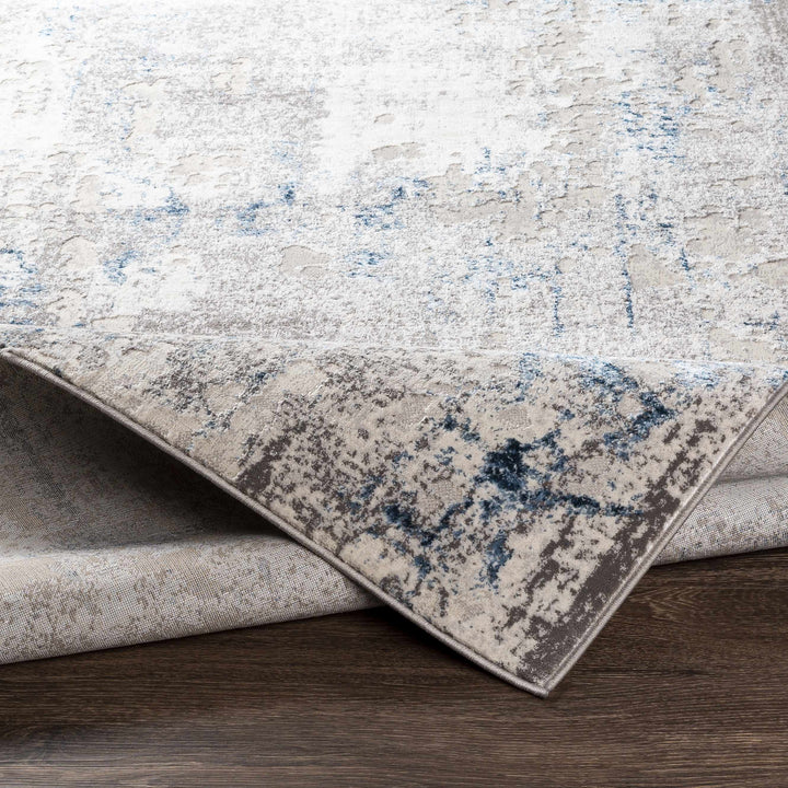 Balranald Gray And Blue Modern Abstract Design Area Rug