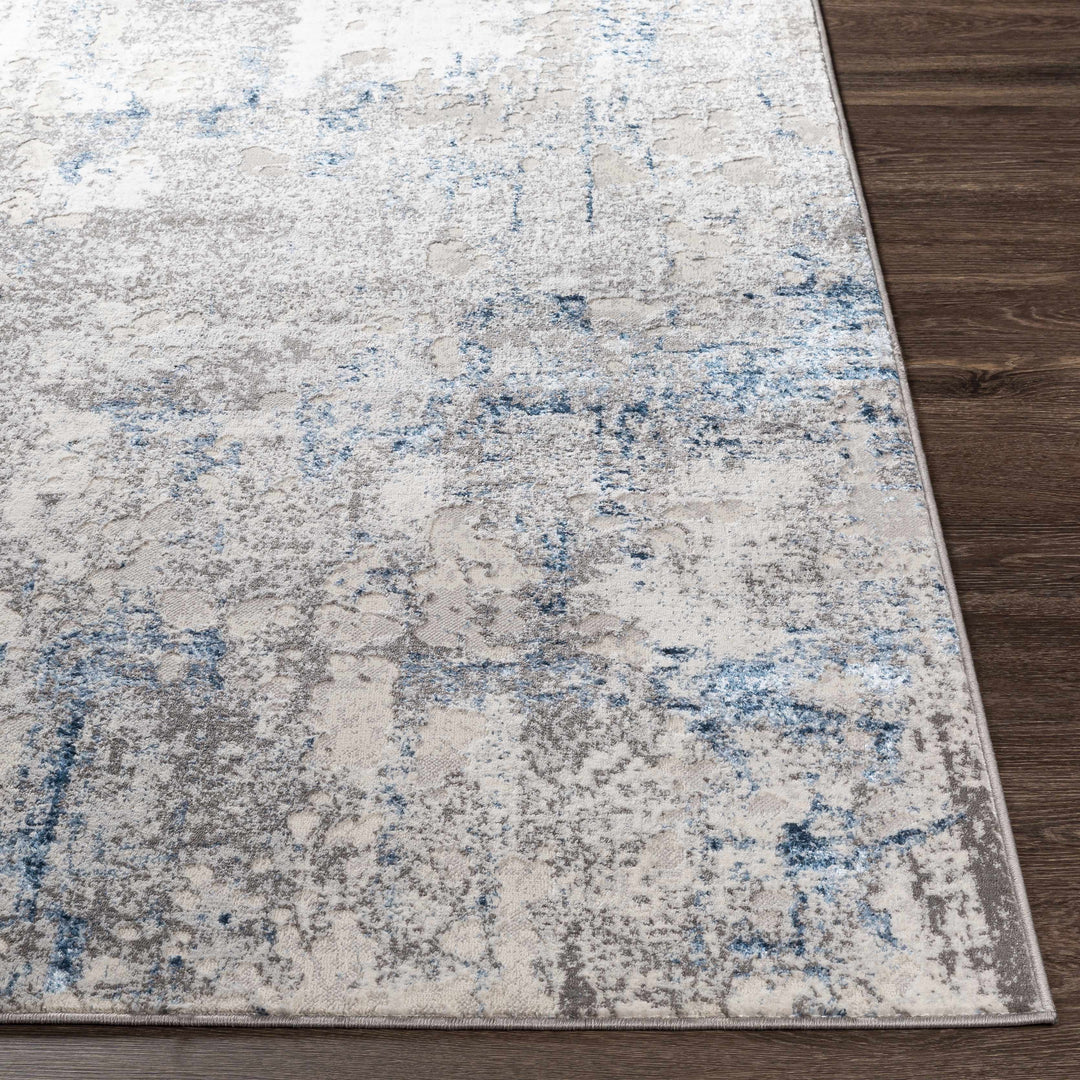 Balranald Gray And Blue Modern Abstract Design Area Rug