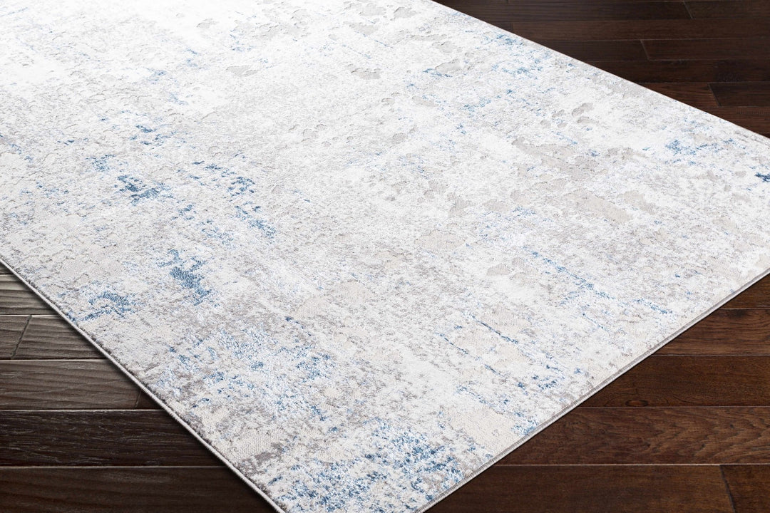 Balranald Gray And Blue Modern Abstract Design Area Rug - The Rug Decor