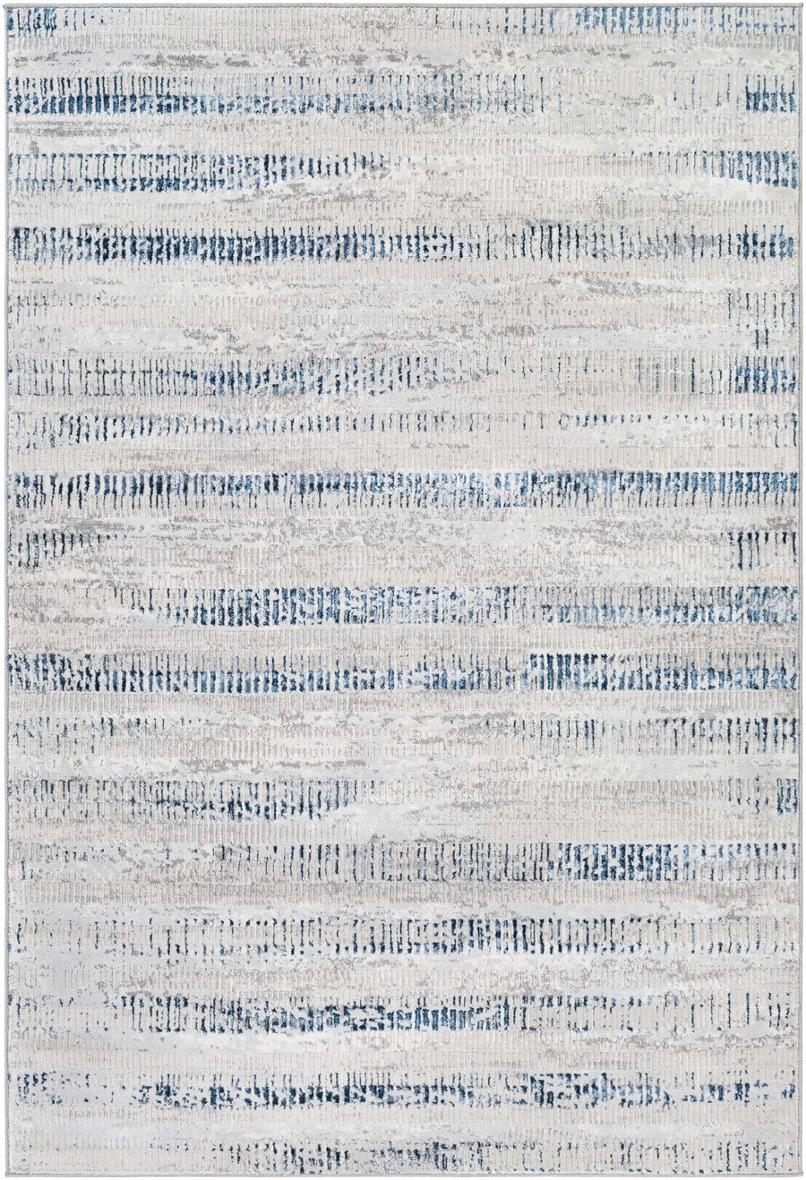 Banana Modern Abstract Design Gray And Blue Area Rug - The Rug Decor