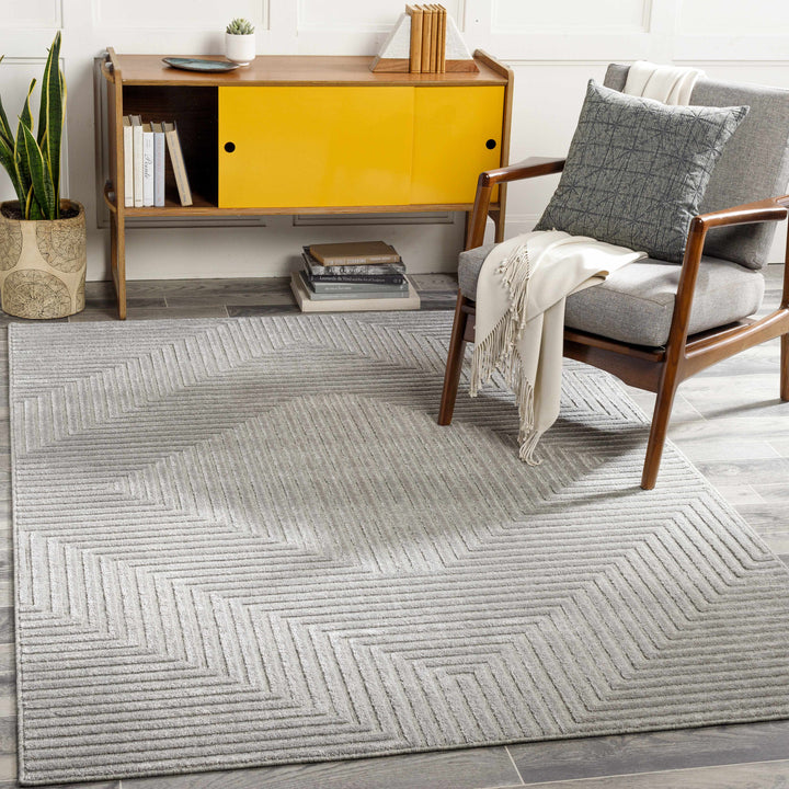 Banayoyo Gray Modern Geometrical Design Area Rug