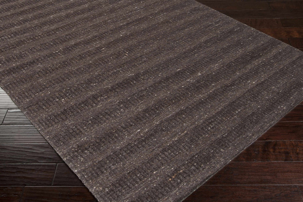 Banbury Modern Solid Black And Charcoal Wool Rug - The Rug Decor