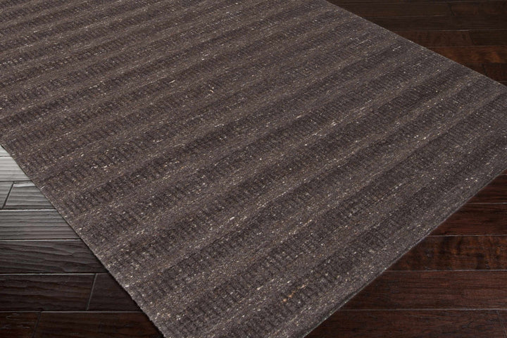 Banbury Modern Solid Black And Charcoal Wool Rug - The Rug Decor