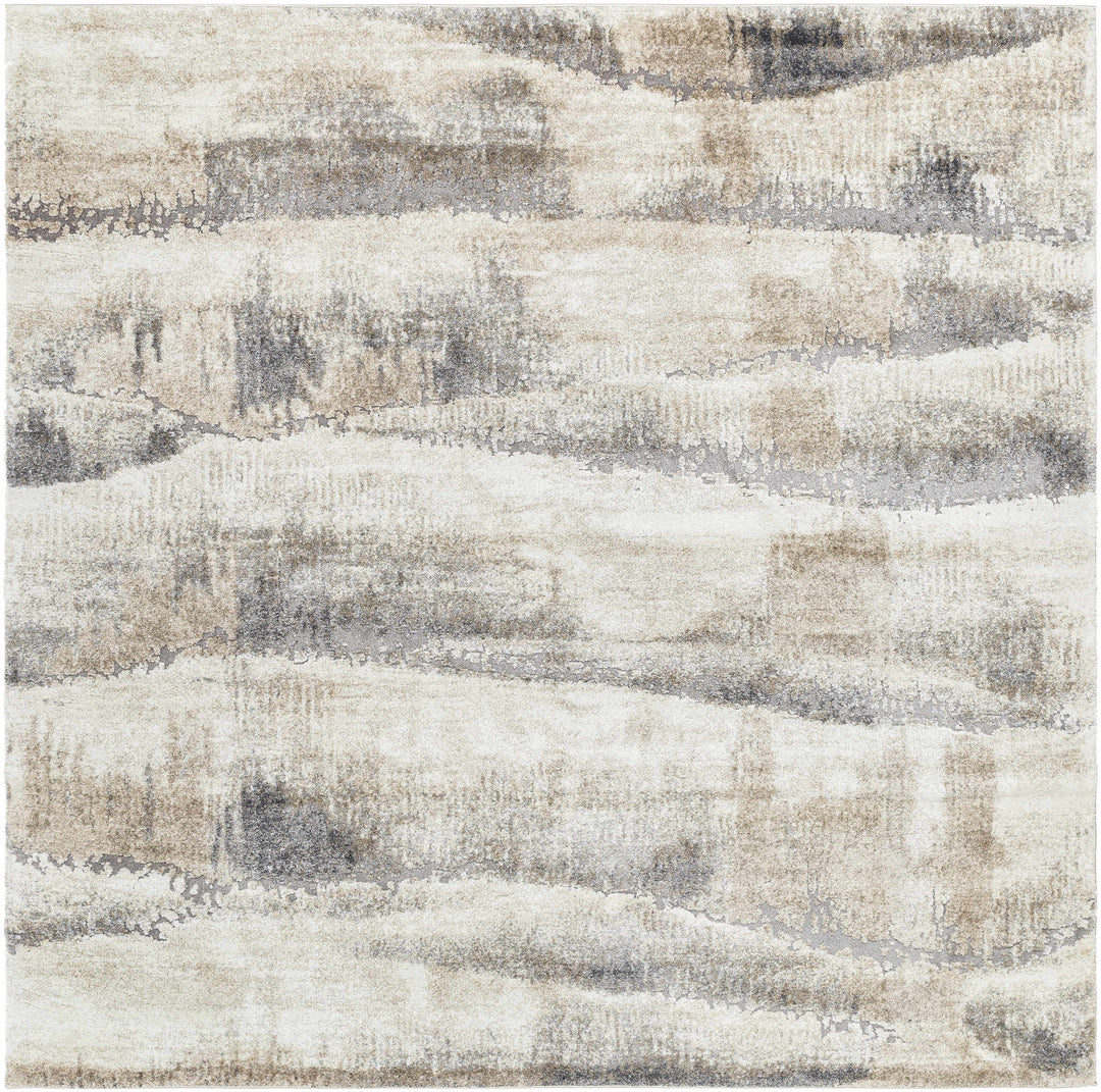 Banji Abstract Style Beige And Gray Rug