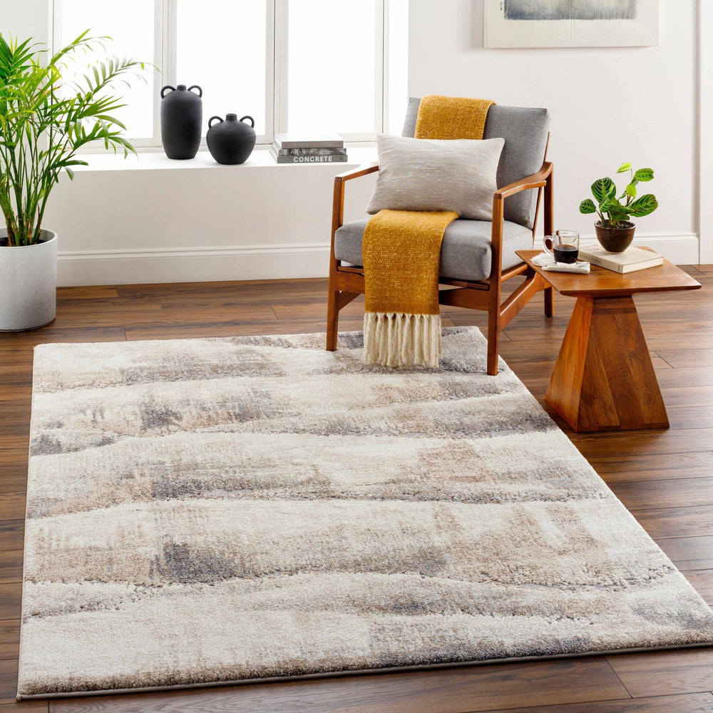 Banji Abstract Style Beige And Gray Rug - The Rug Decor