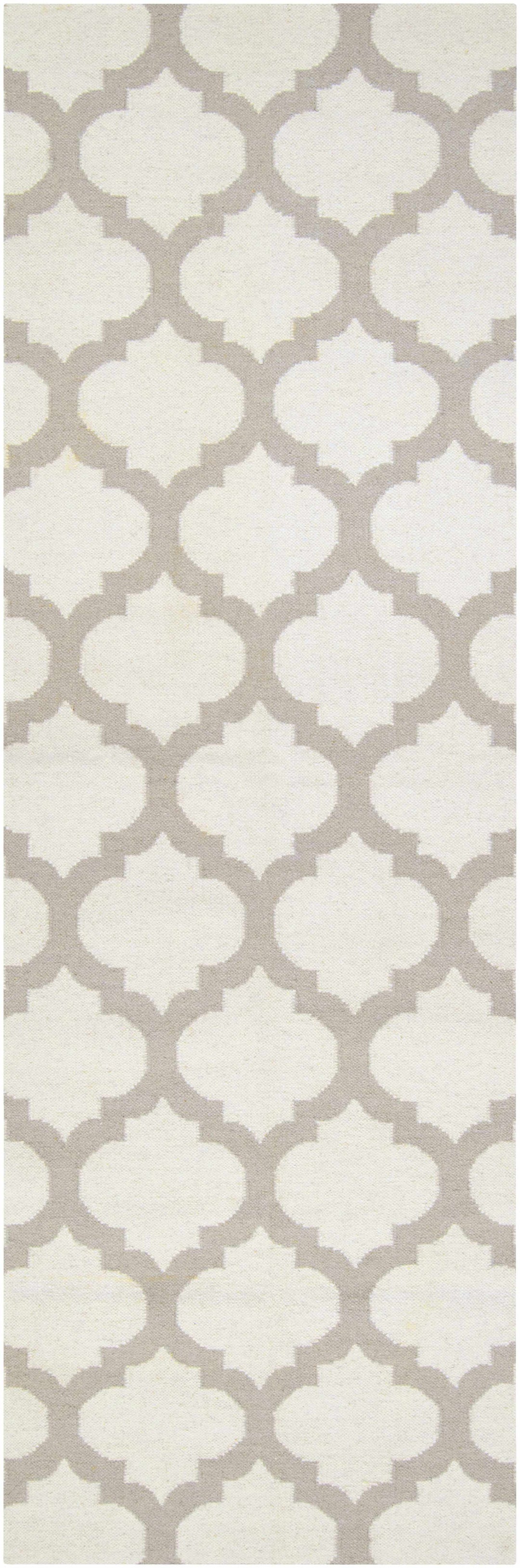 Banks Contemporary Style Ivory And Gray Hand Woven Wool Rug