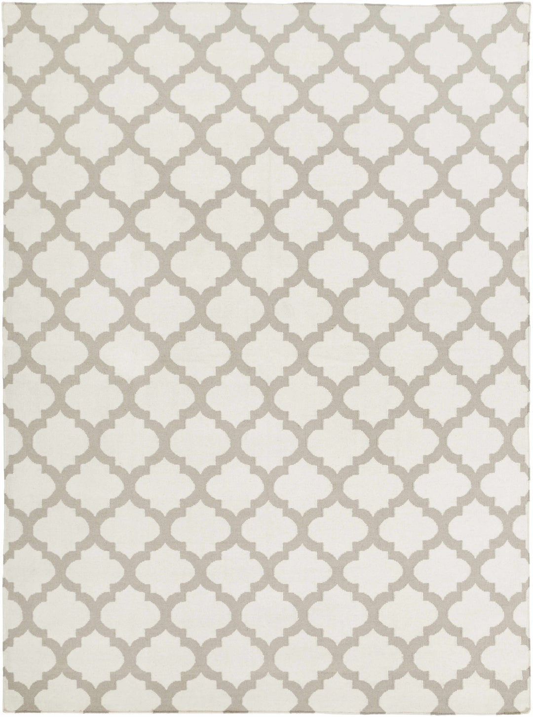 Banks Contemporary Style Ivory And Gray Hand Woven Wool Rug