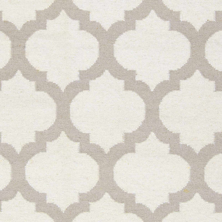 Banks Contemporary Style Ivory And Gray Hand Woven Wool Rug